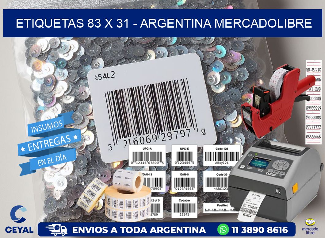 ETIQUETAS 83 x 31 - ARGENTINA MERCADOLIBRE