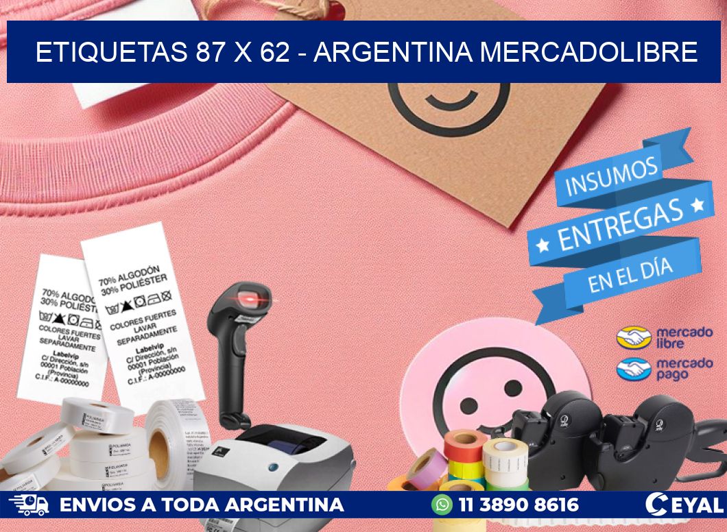 ETIQUETAS 87 x 62 - ARGENTINA MERCADOLIBRE