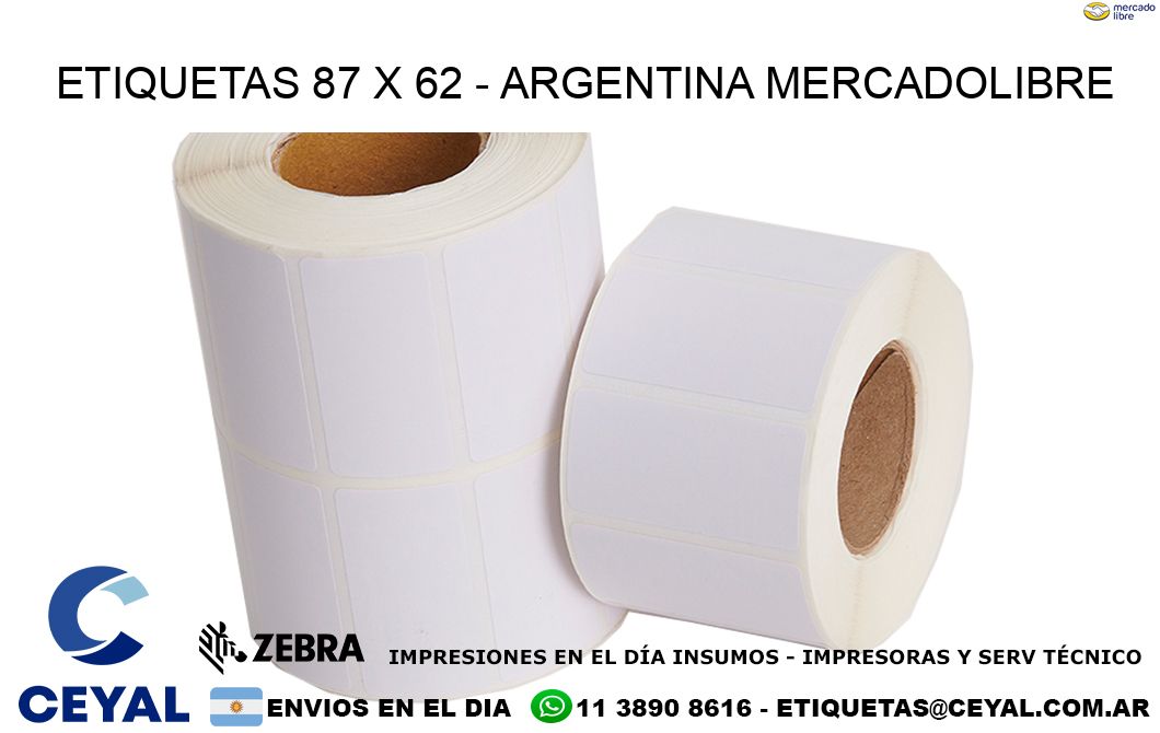 ETIQUETAS 87 x 62 - ARGENTINA MERCADOLIBRE