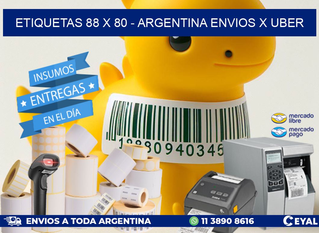 ETIQUETAS 88 x 80 - ARGENTINA ENVIOS X UBER