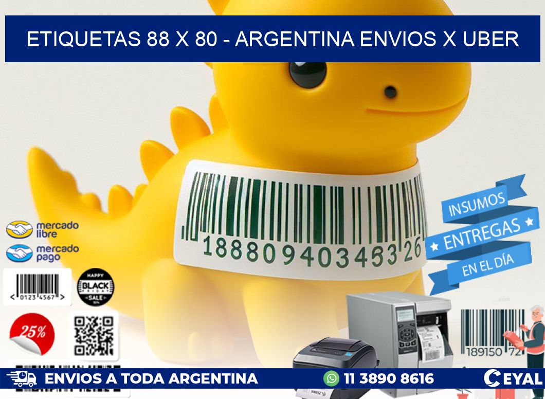 ETIQUETAS 88 x 80 - ARGENTINA ENVIOS X UBER