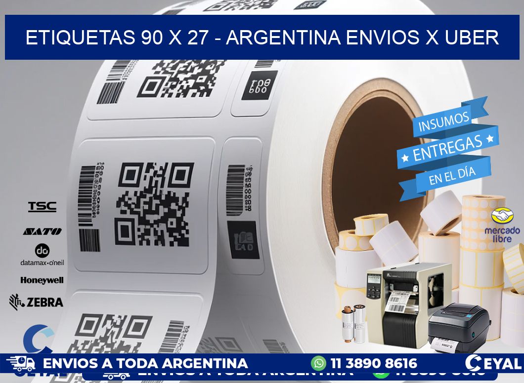 ETIQUETAS 90 x 27 - ARGENTINA ENVIOS X UBER