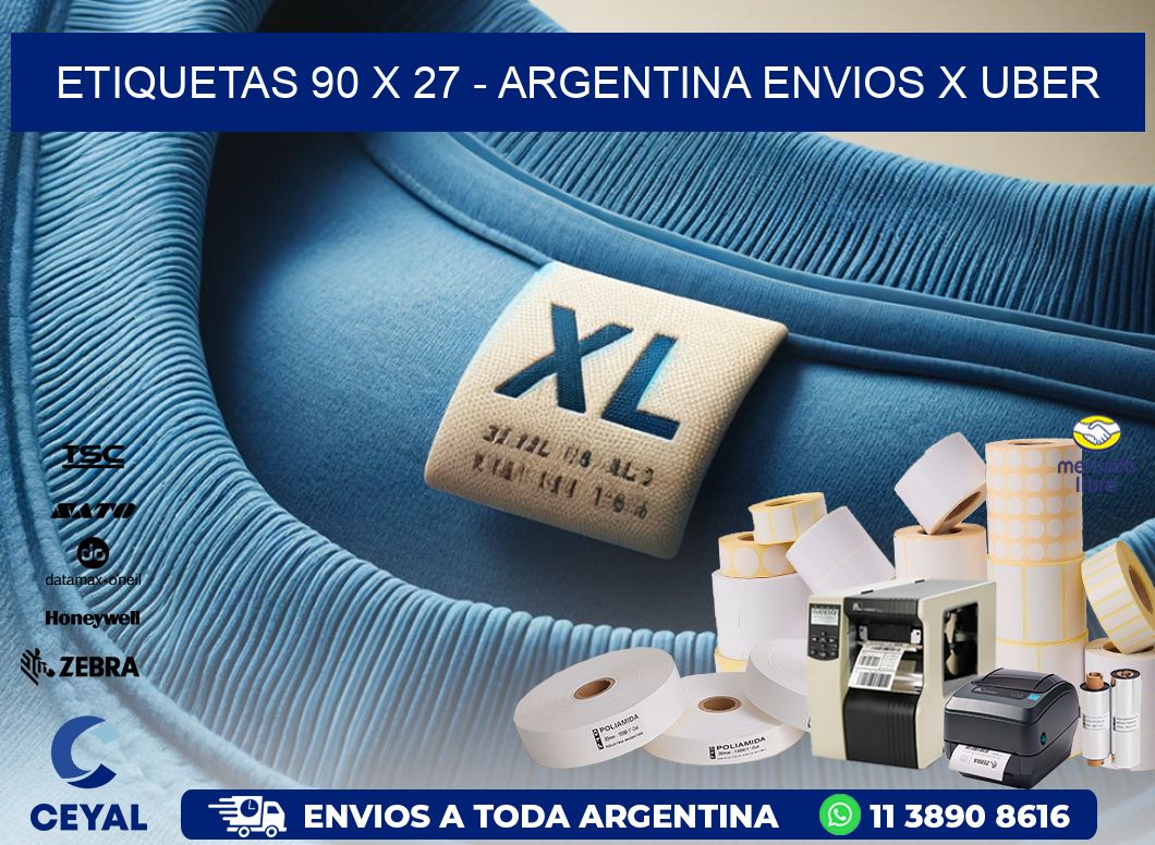 ETIQUETAS 90 x 27 - ARGENTINA ENVIOS X UBER