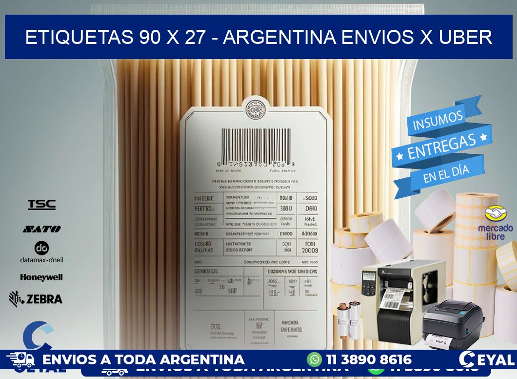 ETIQUETAS 90 x 27 - ARGENTINA ENVIOS X UBER