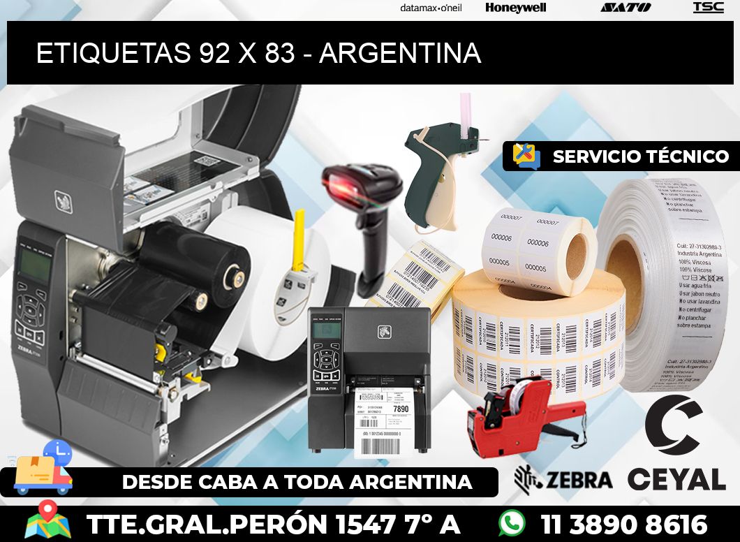 ETIQUETAS 92 x 83 - ARGENTINA