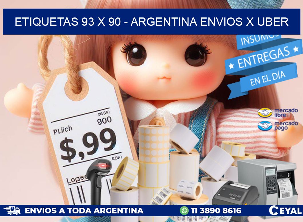 ETIQUETAS 93 x 90 - ARGENTINA ENVIOS X UBER