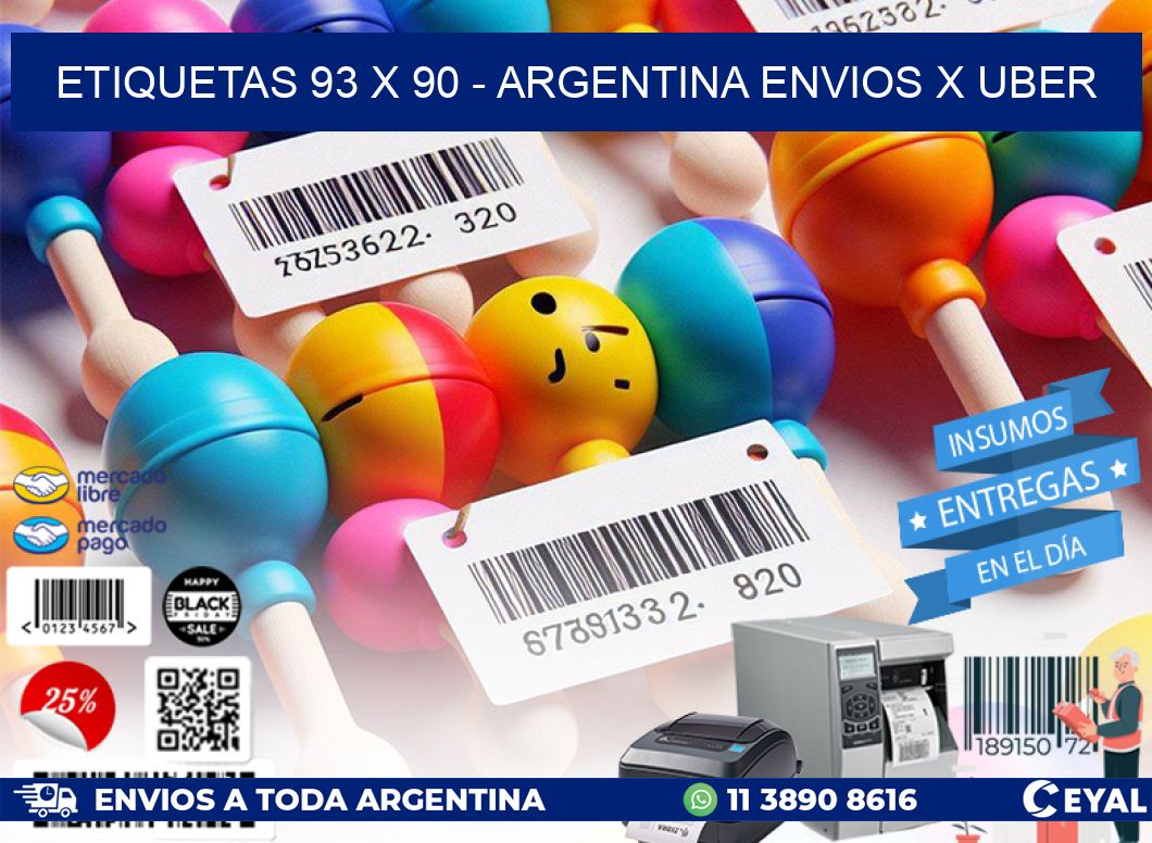 ETIQUETAS 93 x 90 - ARGENTINA ENVIOS X UBER