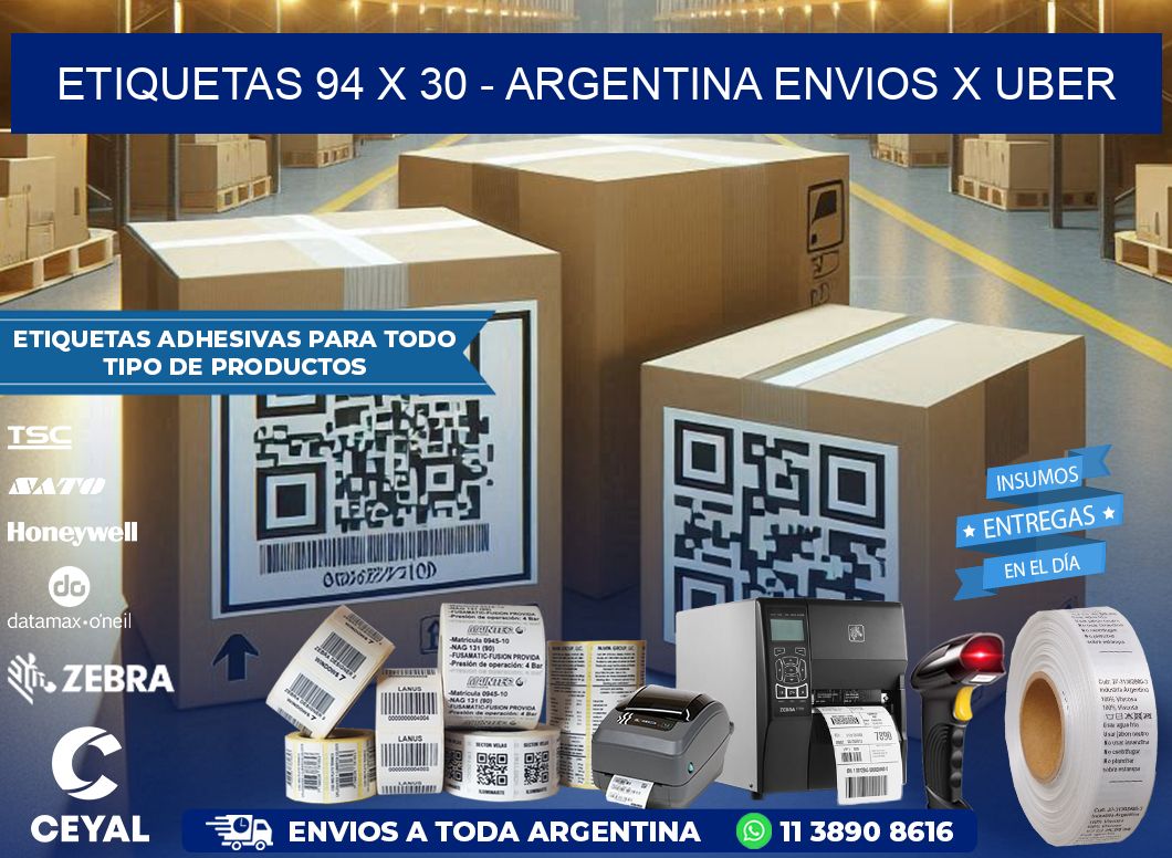 ETIQUETAS 94 x 30 – ARGENTINA ENVIOS X UBER