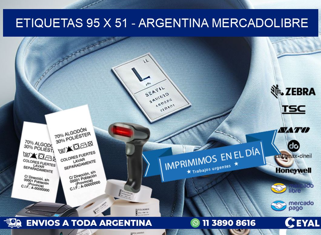 ETIQUETAS 95 x 51 - ARGENTINA MERCADOLIBRE