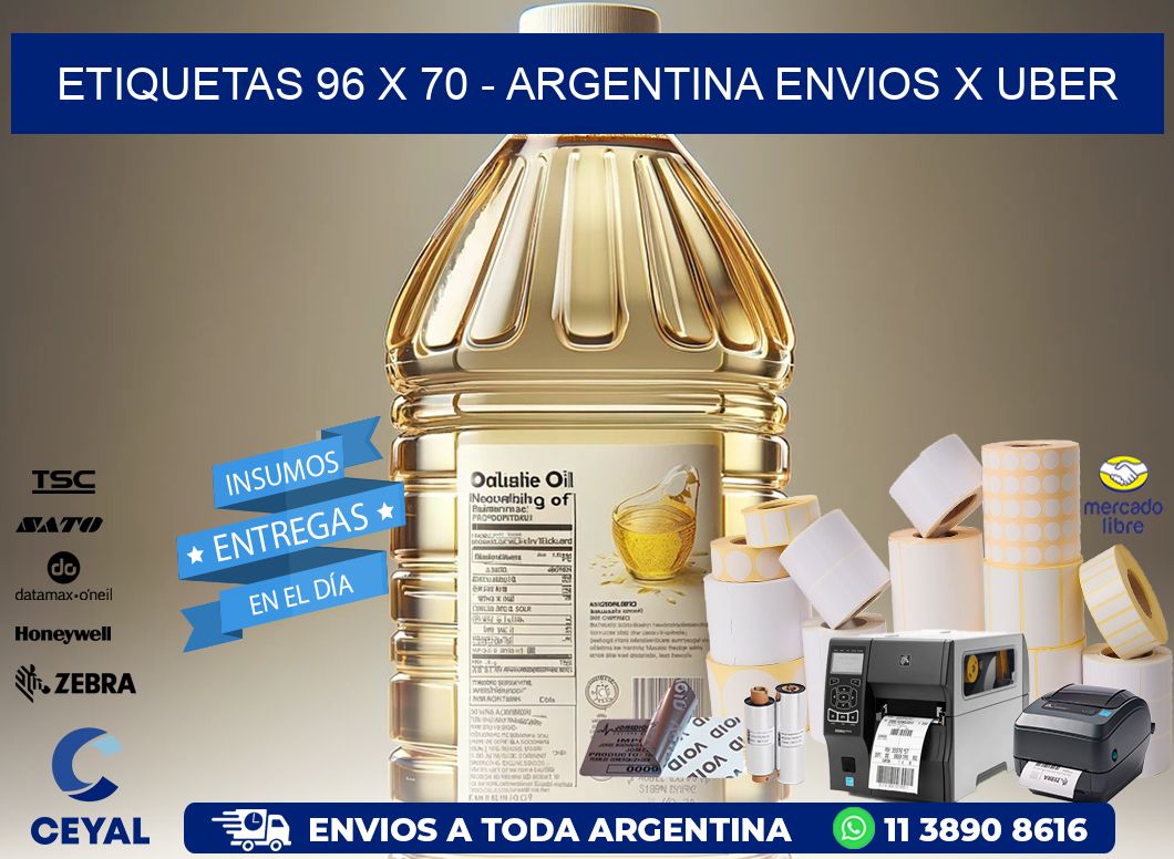 ETIQUETAS 96 x 70 - ARGENTINA ENVIOS X UBER