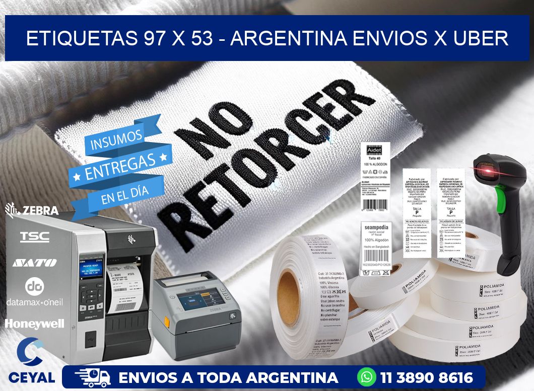 ETIQUETAS 97 x 53 - ARGENTINA ENVIOS X UBER