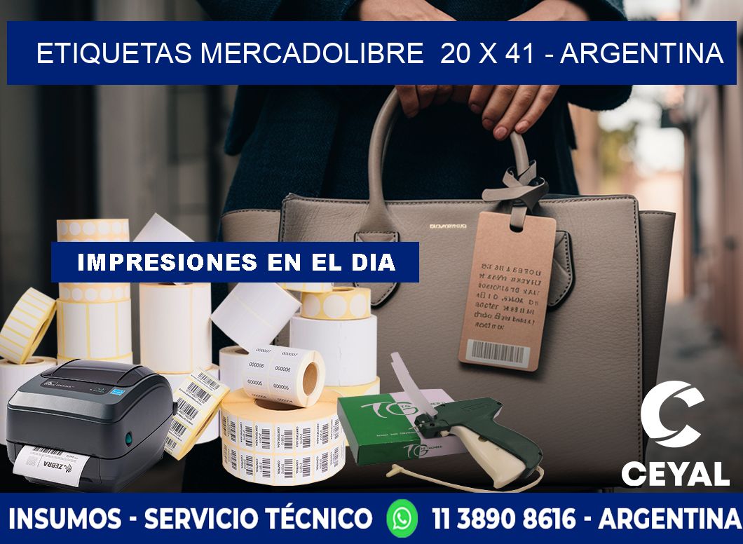 ETIQUETAS MERCADOLIBRE  20 x 41 - ARGENTINA