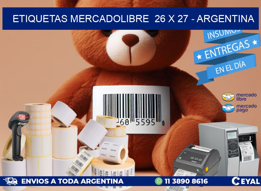 ETIQUETAS MERCADOLIBRE  26 x 27 – ARGENTINA