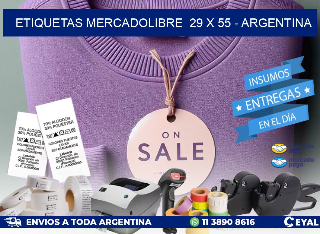 ETIQUETAS MERCADOLIBRE  29 x 55 – ARGENTINA