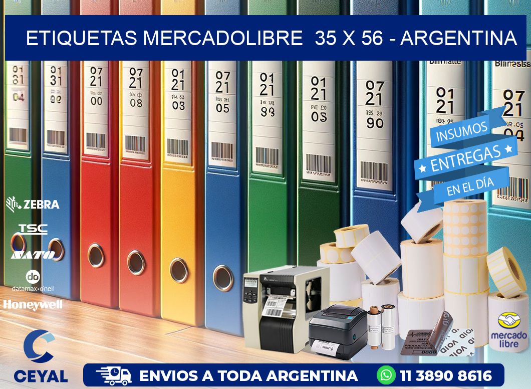 ETIQUETAS MERCADOLIBRE  35 x 56 - ARGENTINA