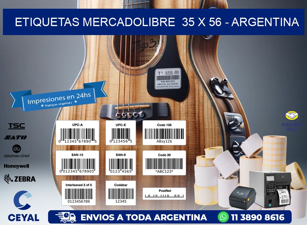 ETIQUETAS MERCADOLIBRE  35 x 56 - ARGENTINA