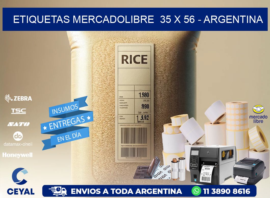 ETIQUETAS MERCADOLIBRE  35 x 56 - ARGENTINA