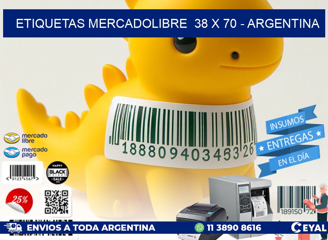 ETIQUETAS MERCADOLIBRE  38 x 70 - ARGENTINA