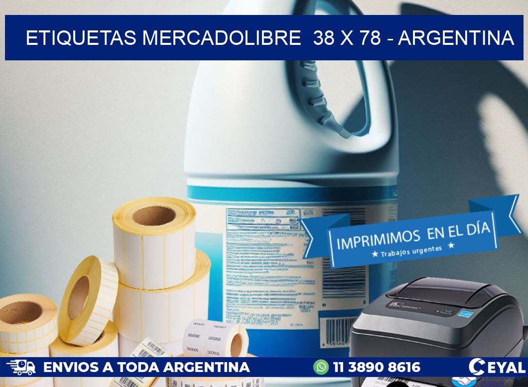 ETIQUETAS MERCADOLIBRE  38 x 78 - ARGENTINA