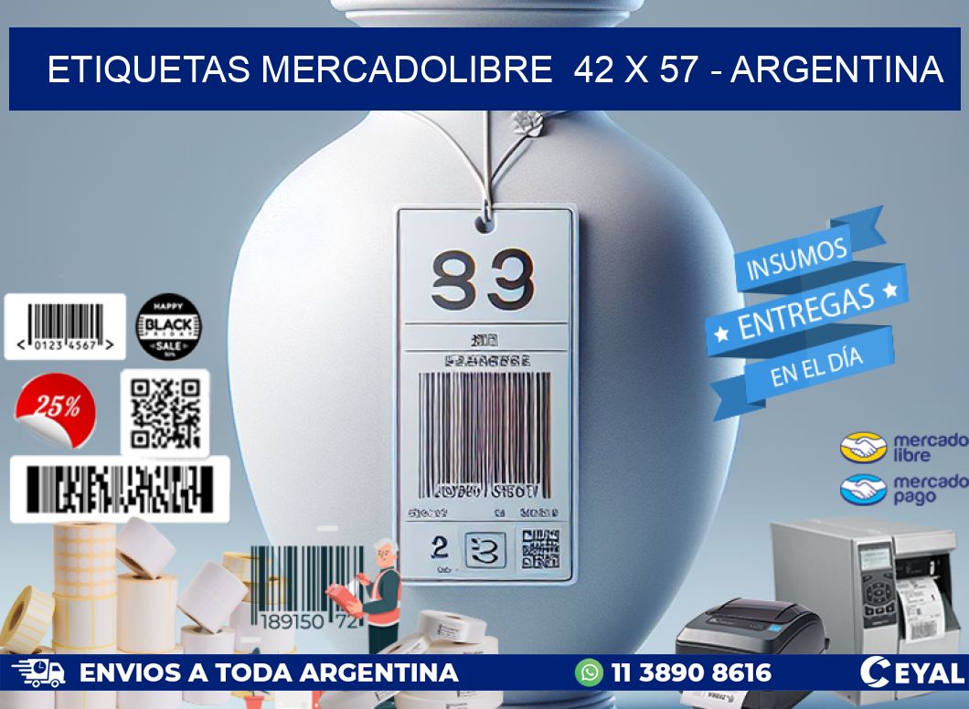 ETIQUETAS MERCADOLIBRE  42 x 57 - ARGENTINA