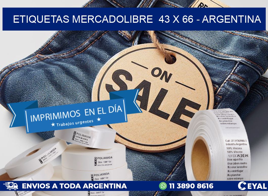 ETIQUETAS MERCADOLIBRE  43 x 66 - ARGENTINA