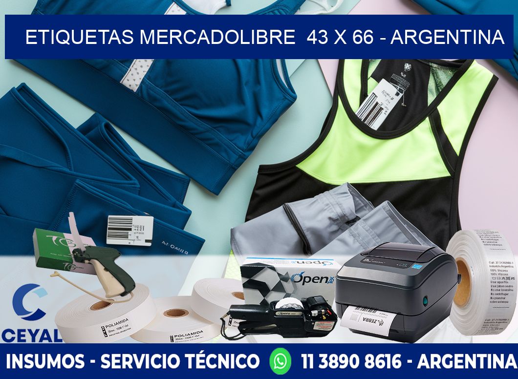 ETIQUETAS MERCADOLIBRE  43 x 66 - ARGENTINA