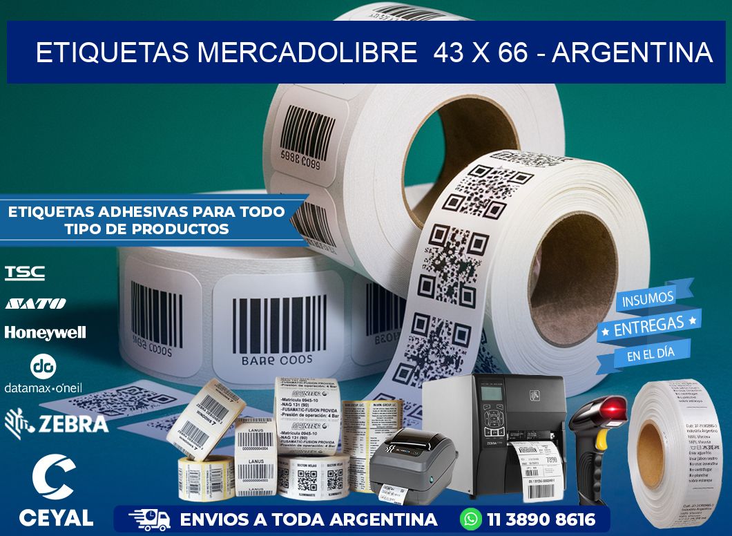 ETIQUETAS MERCADOLIBRE  43 x 66 – ARGENTINA