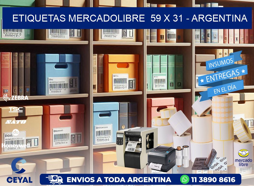 ETIQUETAS MERCADOLIBRE  59 x 31 - ARGENTINA