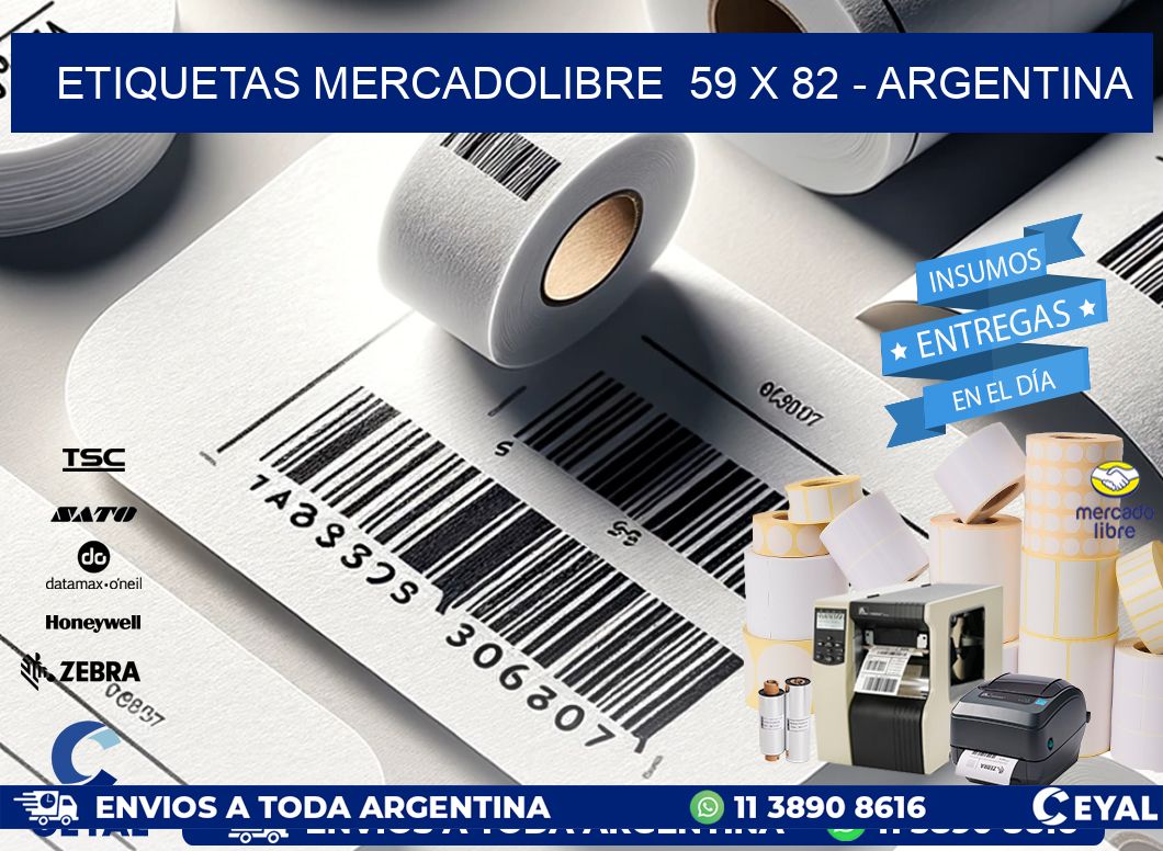 ETIQUETAS MERCADOLIBRE  59 x 82 - ARGENTINA