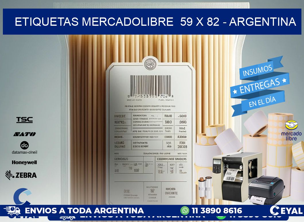 ETIQUETAS MERCADOLIBRE  59 x 82 - ARGENTINA