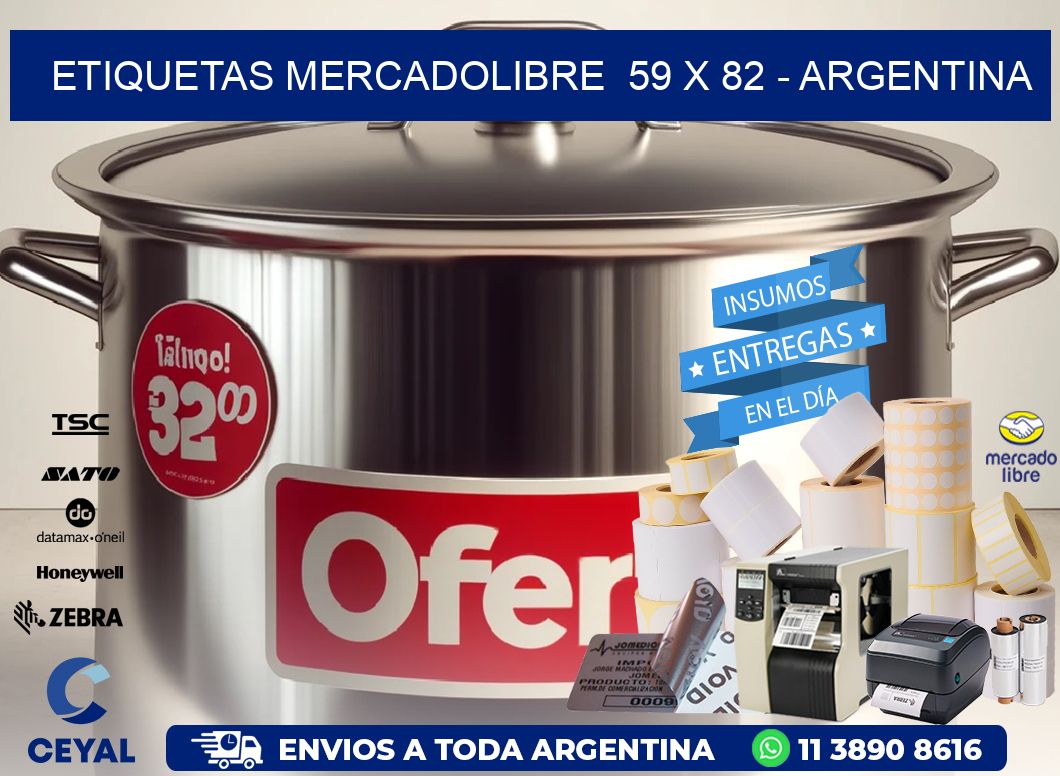 ETIQUETAS MERCADOLIBRE  59 x 82 - ARGENTINA
