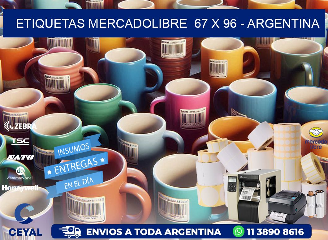 ETIQUETAS MERCADOLIBRE  67 x 96 - ARGENTINA