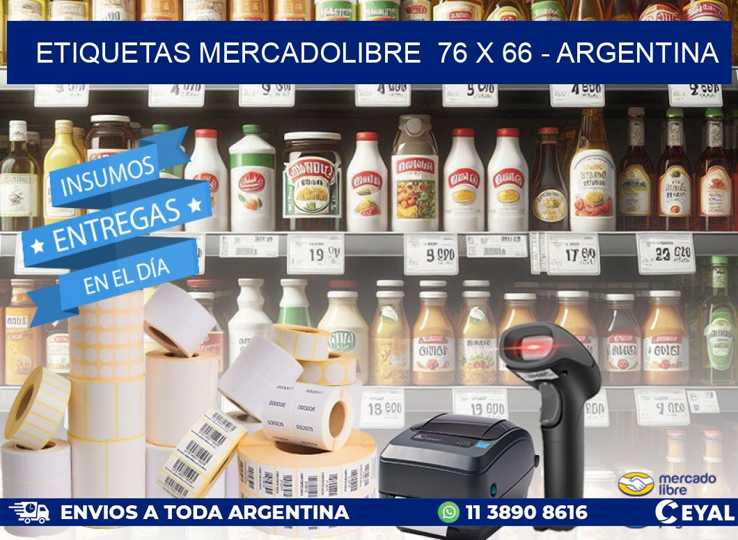 ETIQUETAS MERCADOLIBRE  76 x 66 - ARGENTINA