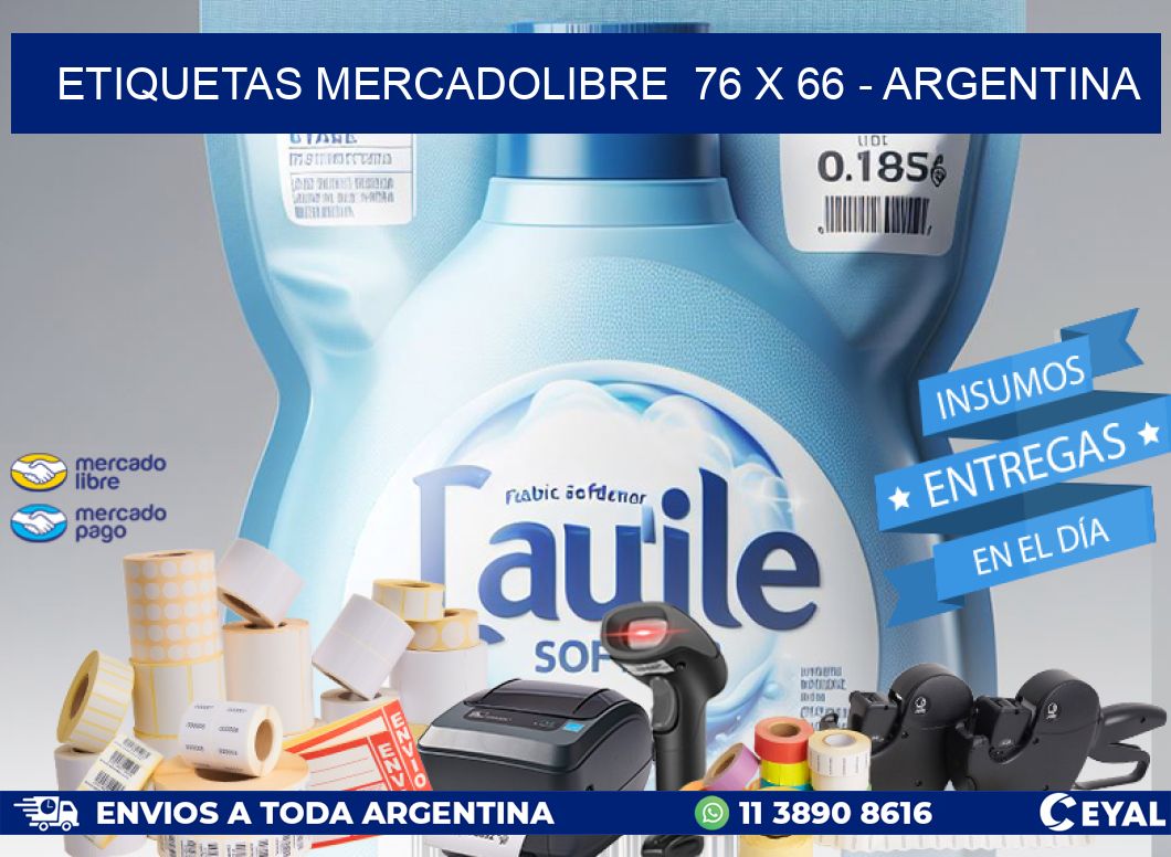 ETIQUETAS MERCADOLIBRE  76 x 66 - ARGENTINA