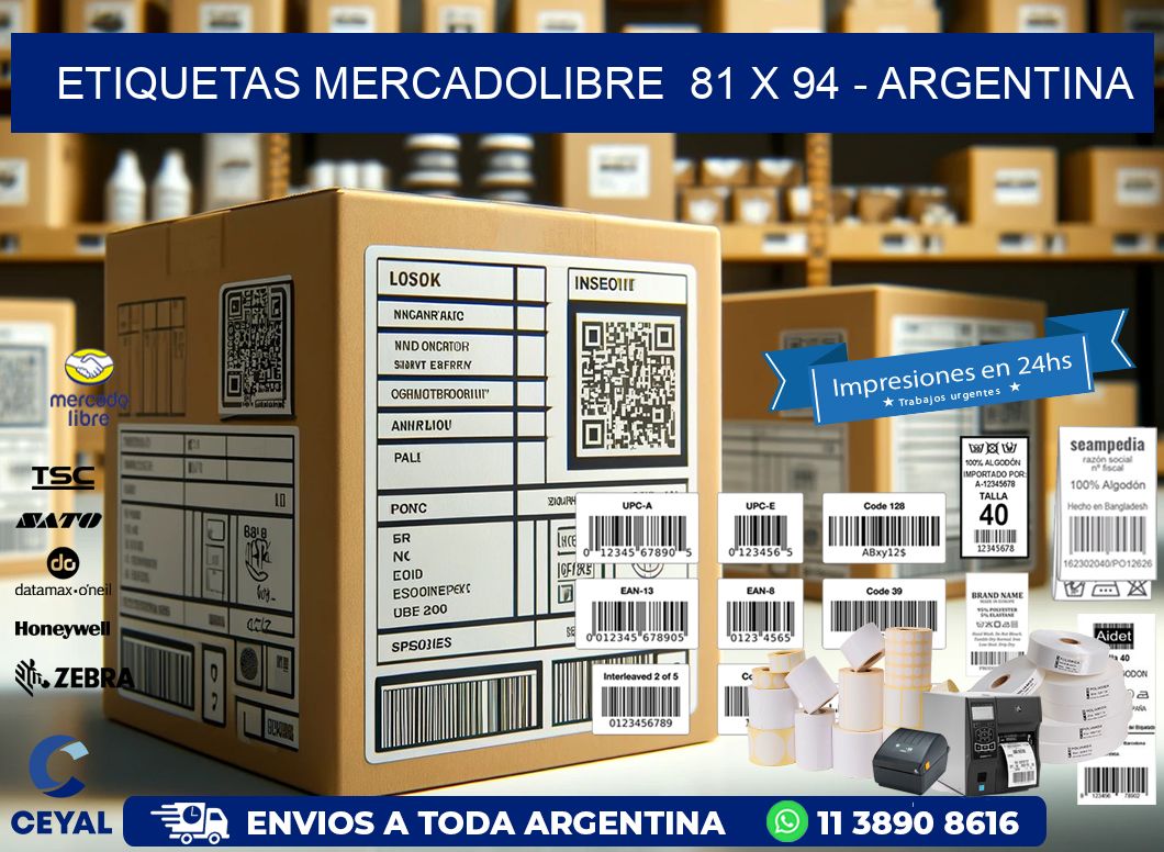 ETIQUETAS MERCADOLIBRE  81 x 94 – ARGENTINA