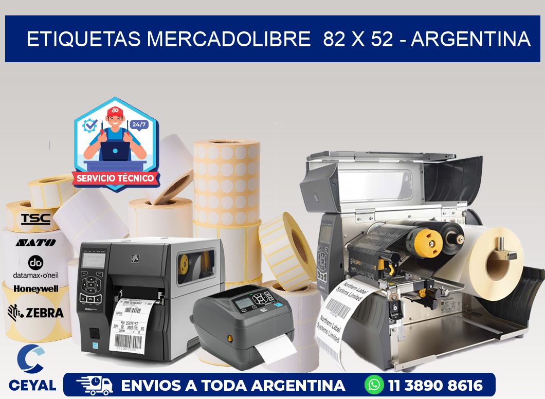 ETIQUETAS MERCADOLIBRE  82 x 52 - ARGENTINA