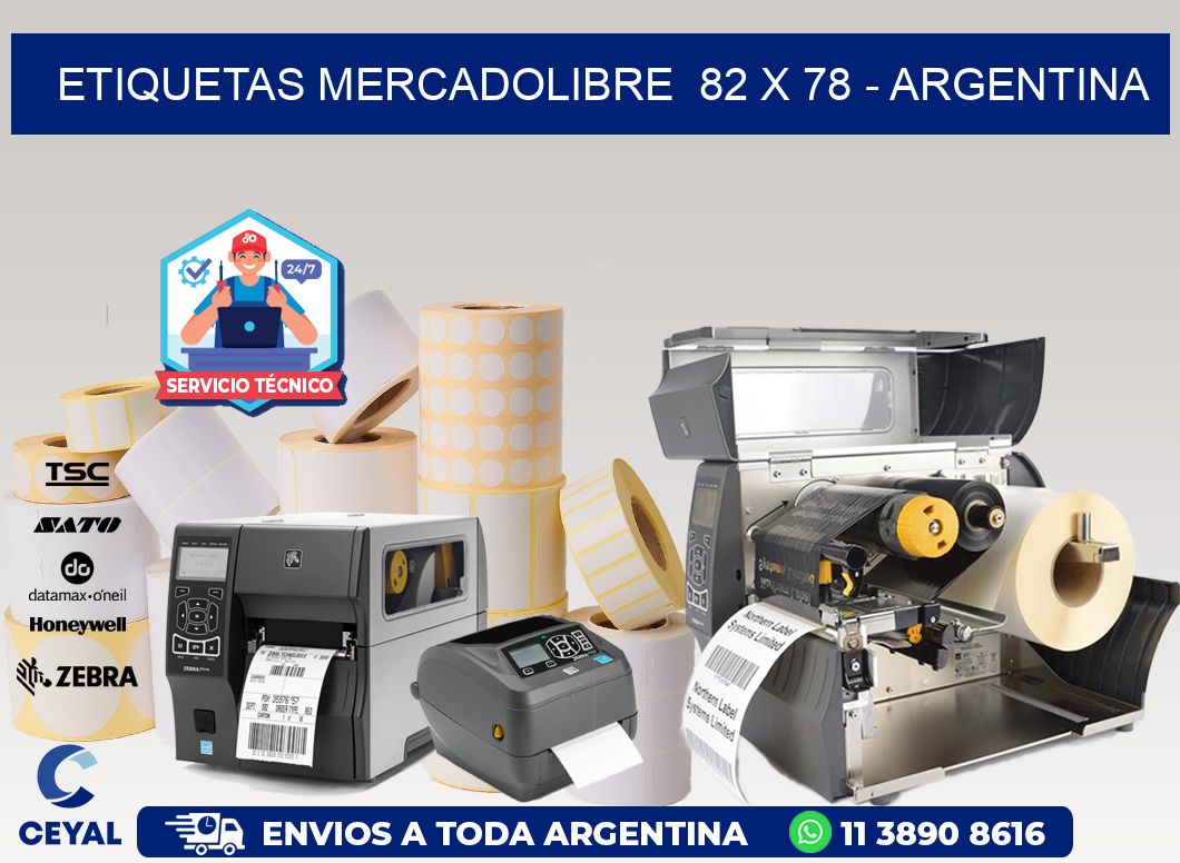 ETIQUETAS MERCADOLIBRE  82 x 78 - ARGENTINA