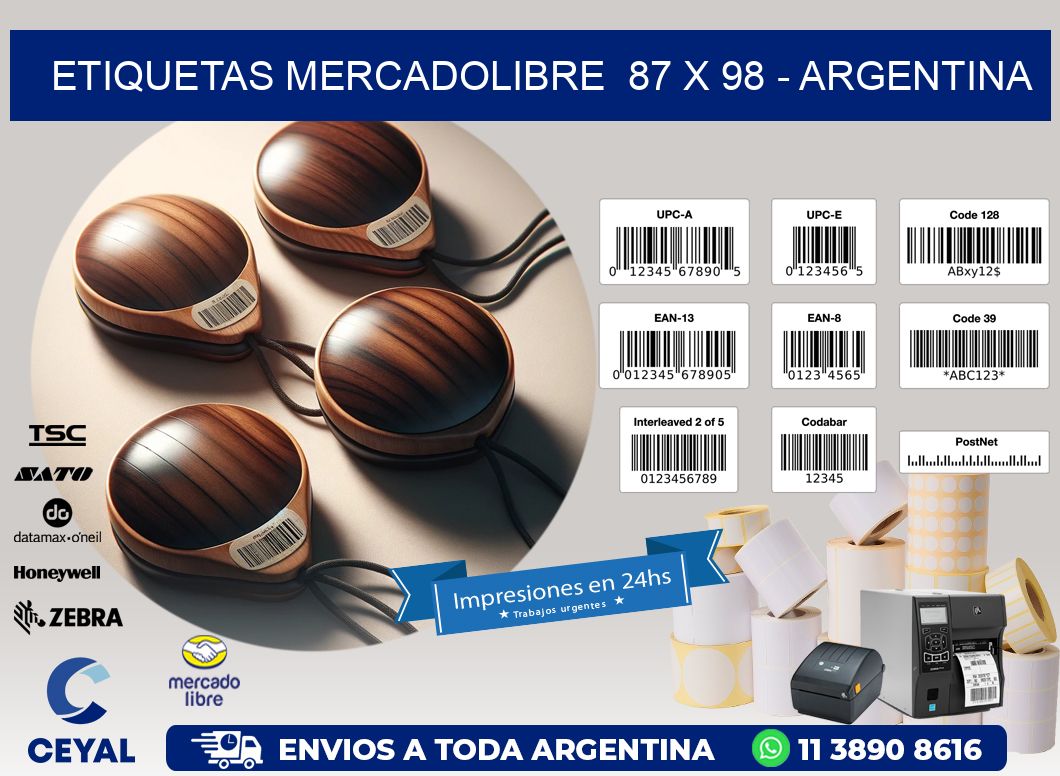 ETIQUETAS MERCADOLIBRE  87 x 98 - ARGENTINA