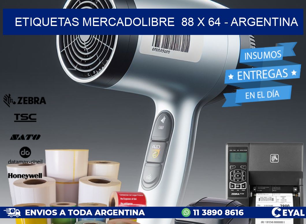 ETIQUETAS MERCADOLIBRE  88 x 64 - ARGENTINA