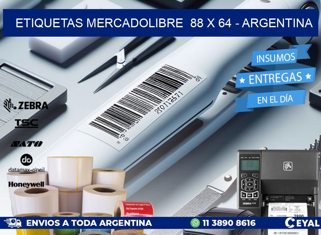 ETIQUETAS MERCADOLIBRE  88 x 64 - ARGENTINA