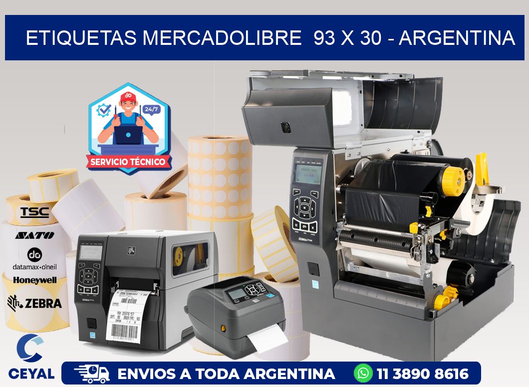 ETIQUETAS MERCADOLIBRE  93 x 30 - ARGENTINA