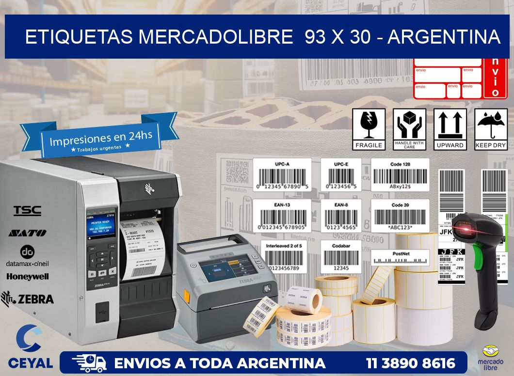 ETIQUETAS MERCADOLIBRE  93 x 30 – ARGENTINA