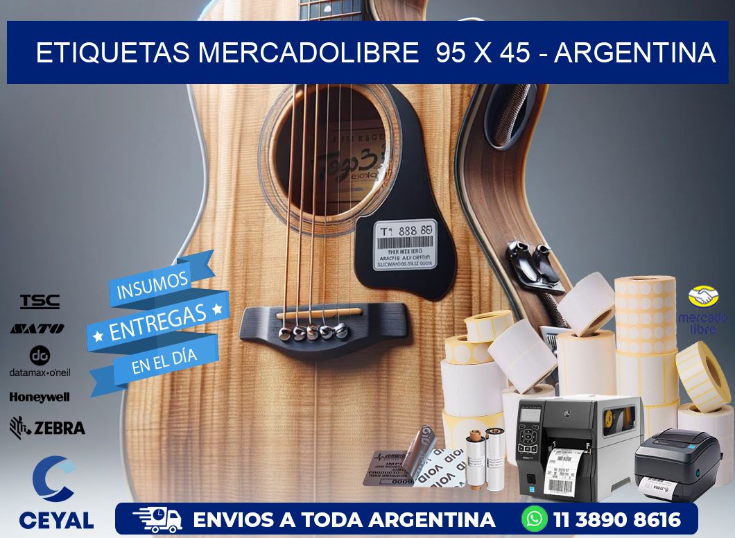 ETIQUETAS MERCADOLIBRE  95 x 45 - ARGENTINA