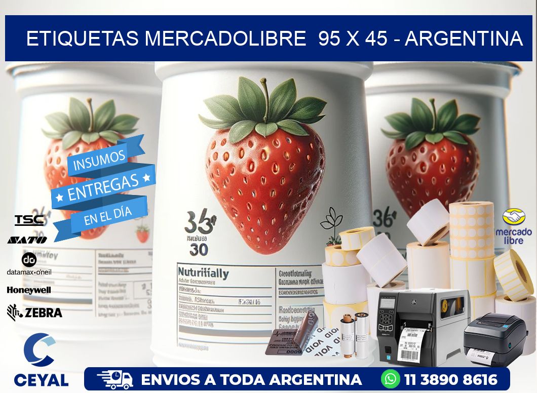 ETIQUETAS MERCADOLIBRE  95 x 45 - ARGENTINA