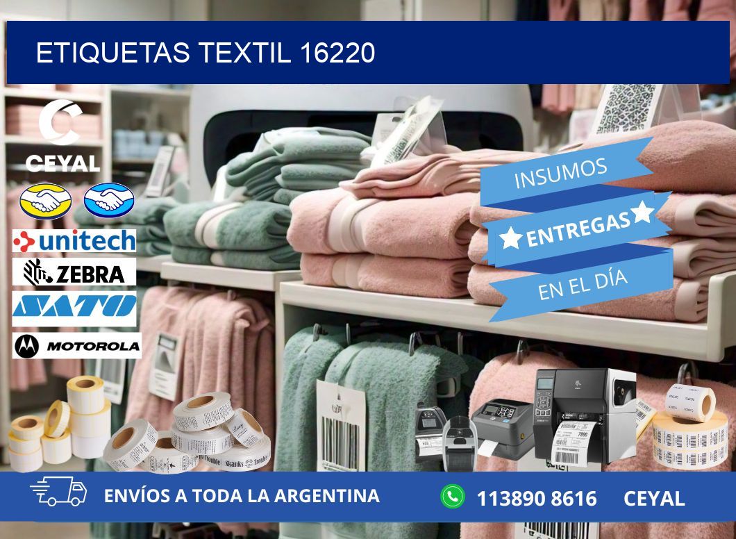 ETIQUETAS TEXTIL 16220