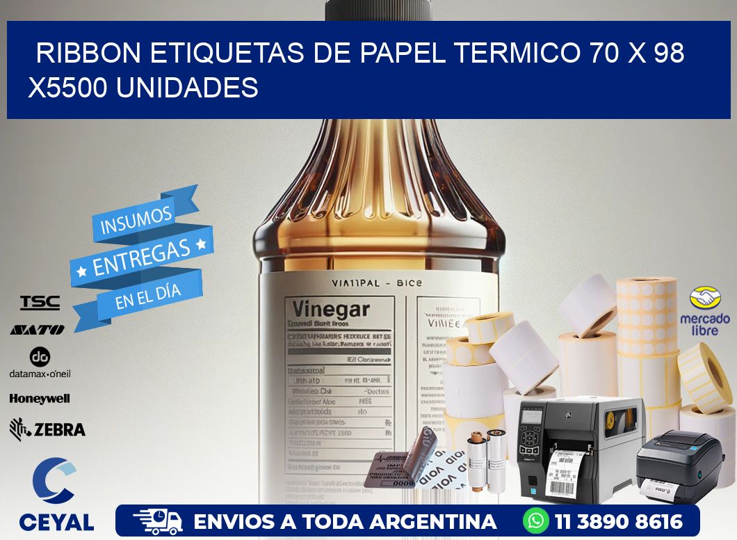 RIBBON ETIQUETAS DE PAPEL TERMICO 70 x 98 X5500 UNIDADES