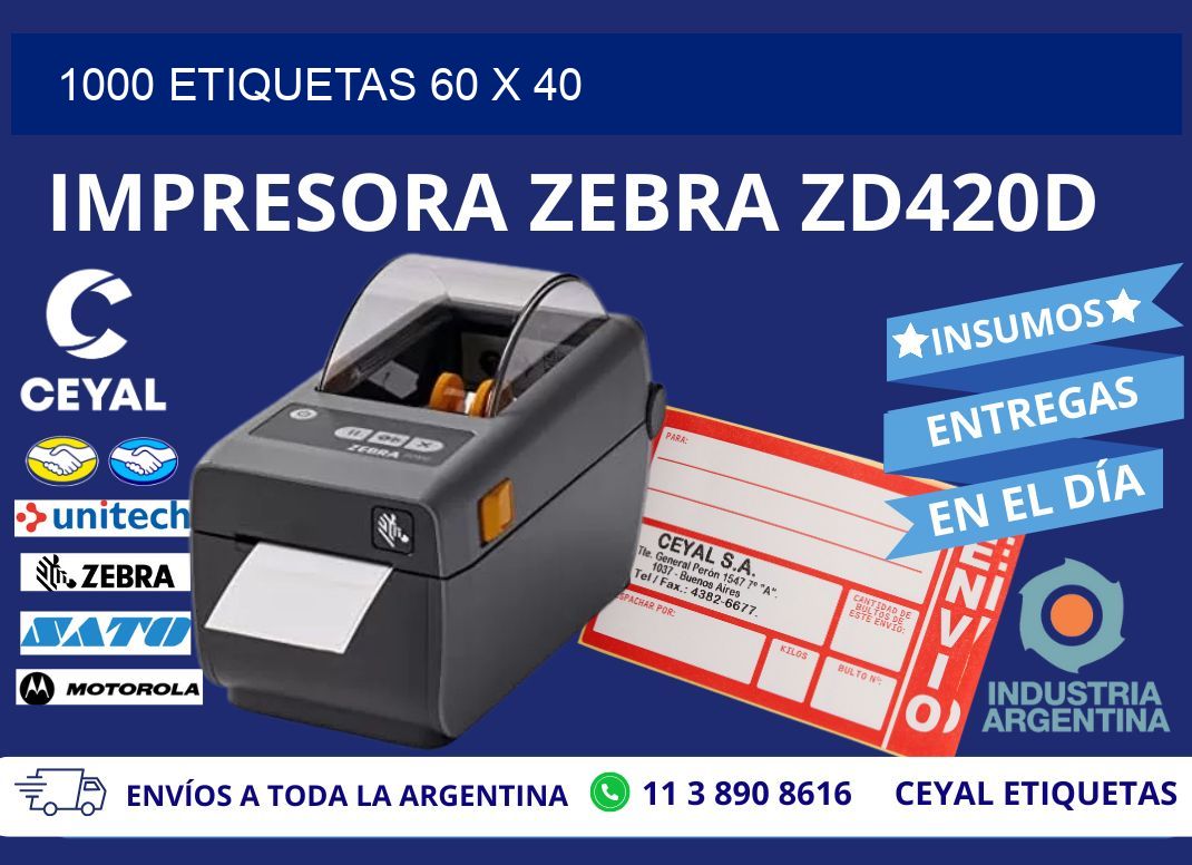 1000 ETIQUETAS 60 x 40