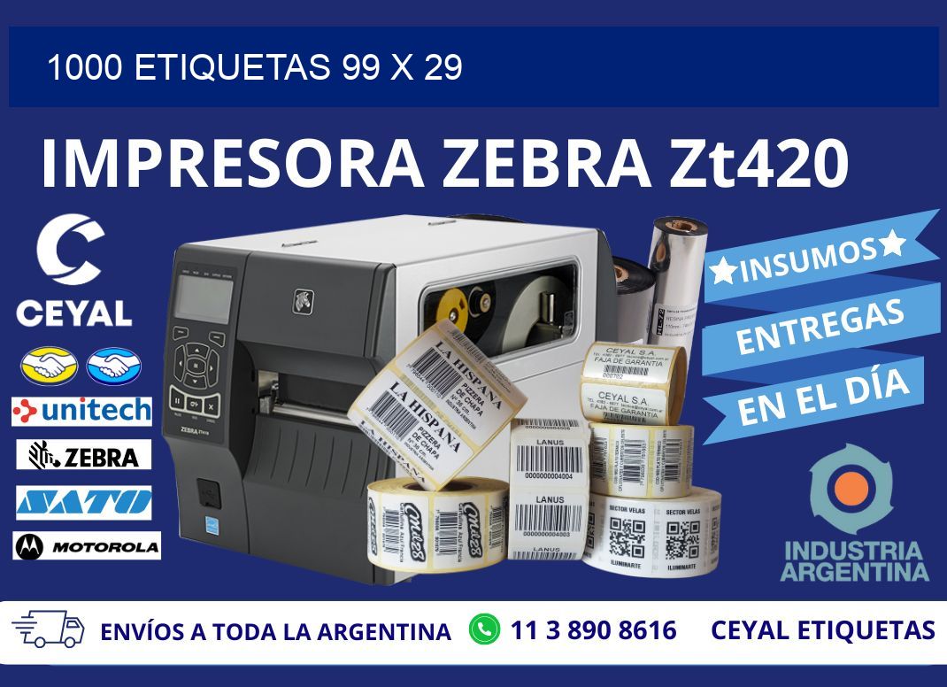 1000 ETIQUETAS 99 x 29