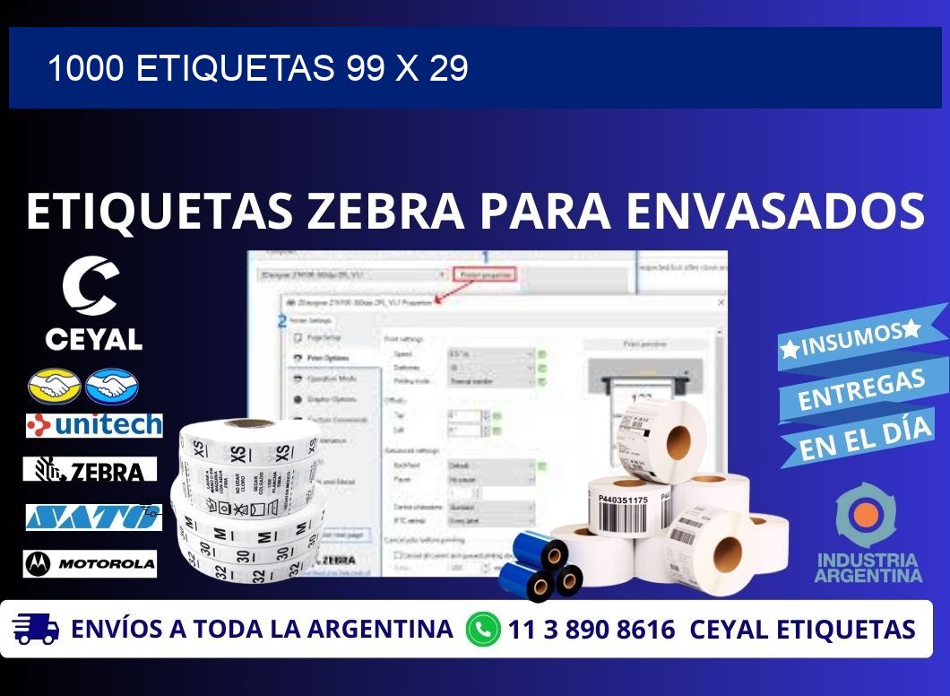 1000 ETIQUETAS 99 x 29