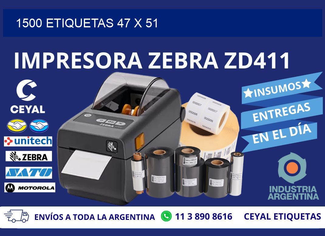 1500 ETIQUETAS 47 x 51